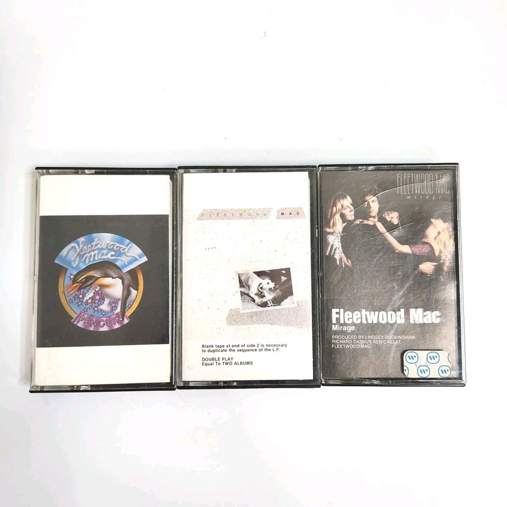 Fleetwood Mac Vintage Cassette Lot of 3 Penguin Tusk Mirage Tested Works